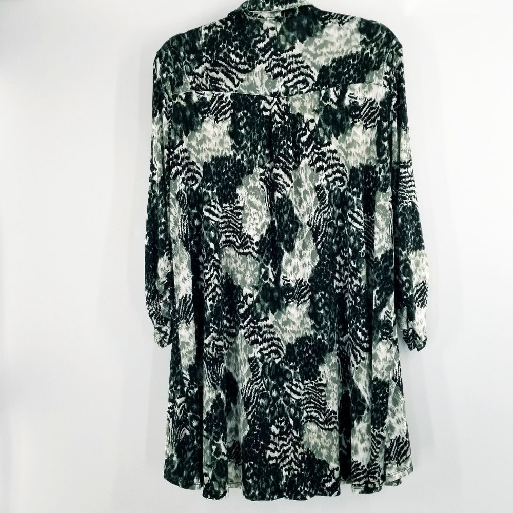 New Directions Snake Pattern Button Up Tunic Mult… - image 6